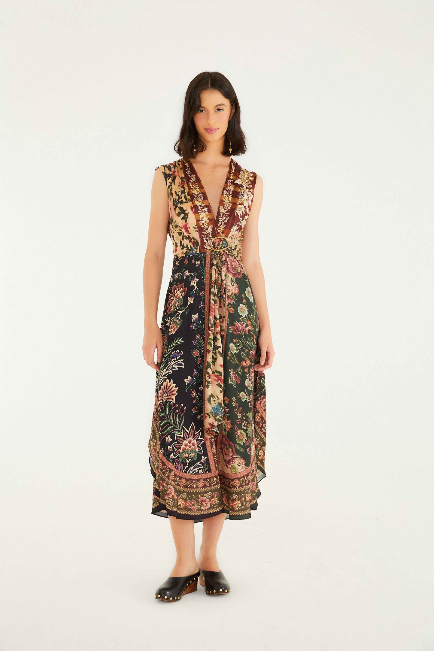Mixed Winter Garden Lenzing™ Ecovero™ Viscose Sleeveless Maxi Dress | FARM Rio | FARM Rio For Sale