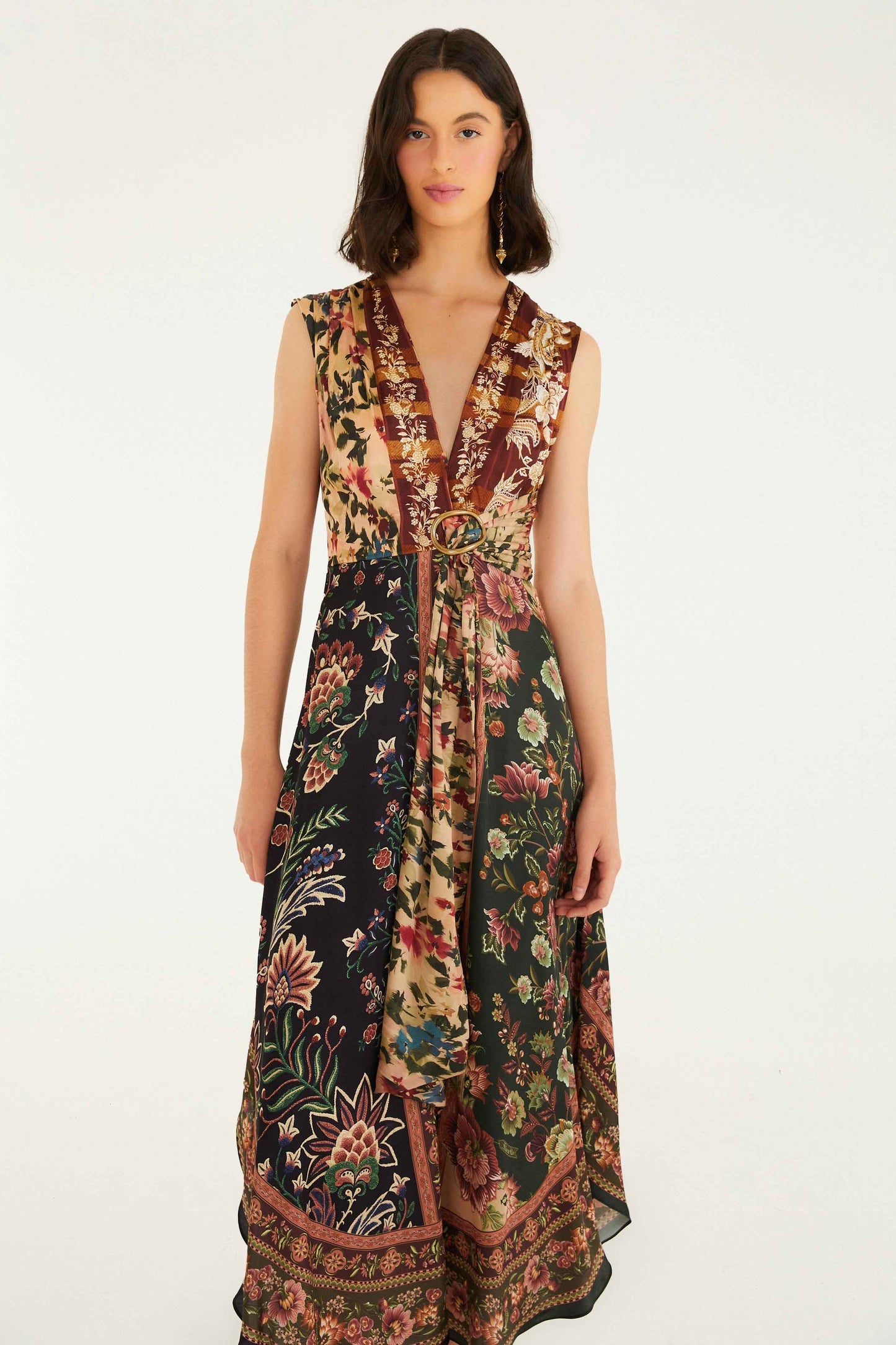 Mixed Winter Garden Lenzing™ Ecovero™ Viscose Sleeveless Maxi Dress | FARM Rio | FARM Rio For Sale