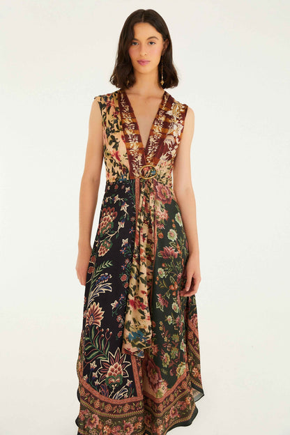 Mixed Winter Garden Lenzing™ Ecovero™ Viscose Sleeveless Maxi Dress | FARM Rio | FARM Rio For Sale