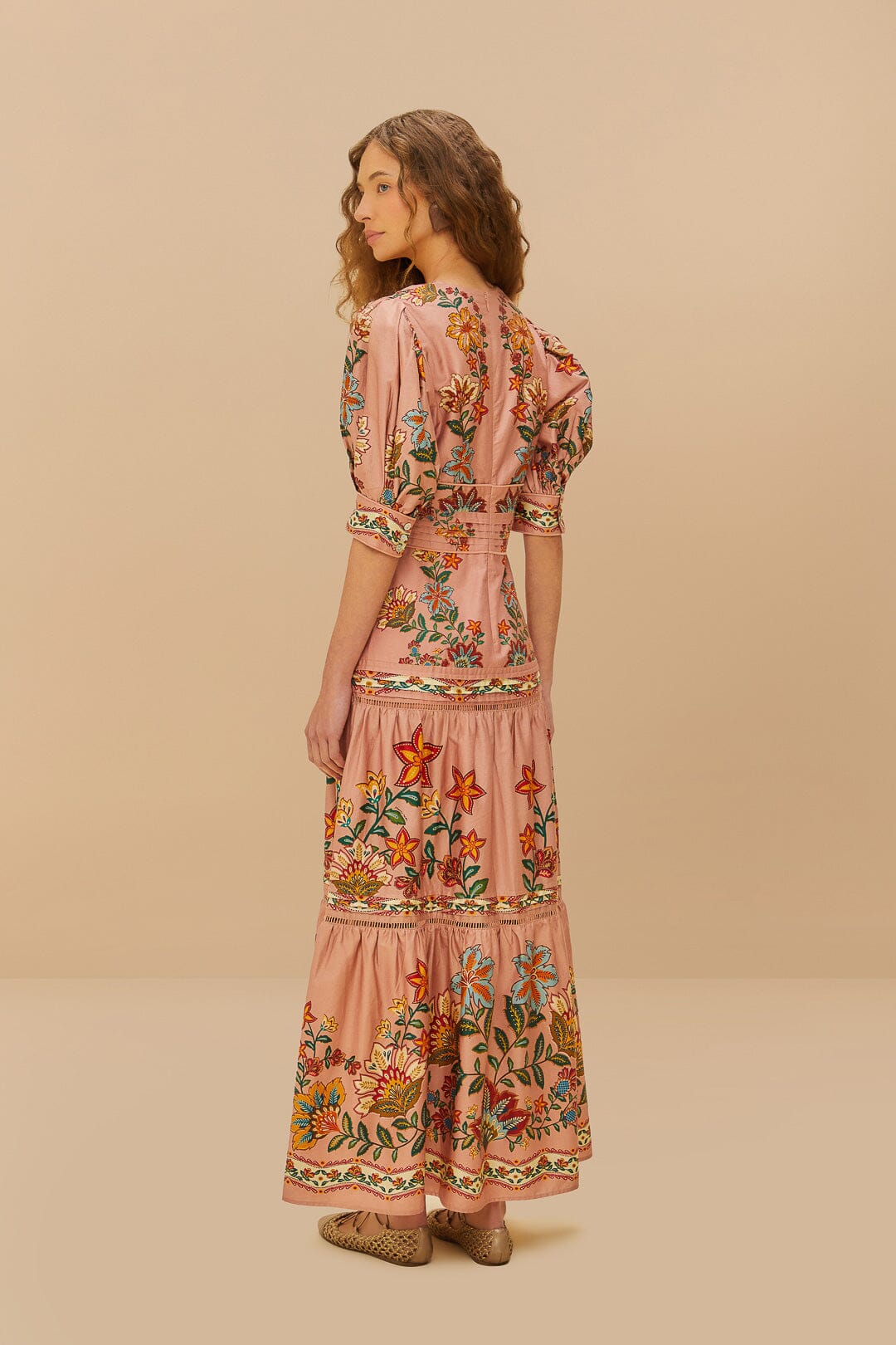 Pink Garden Delight Short Sleeve Maxi Dress | FARM Rio US