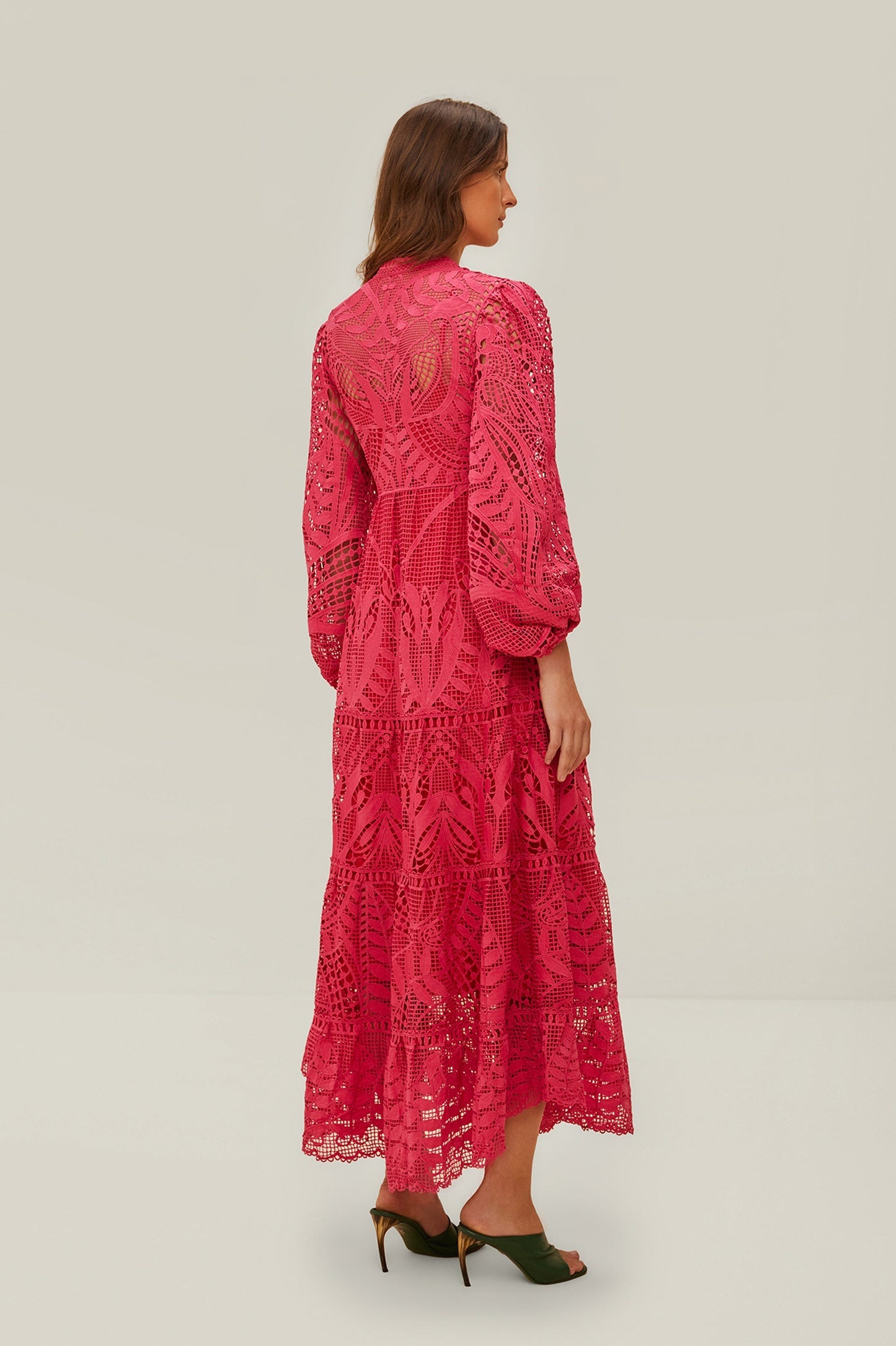 Pink Guipire Maxi Dress | FARM Rio Outlet