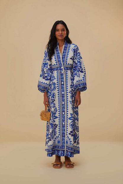 Off-White Flora Tapestry Lenzing™ Ecovero™ Euroflax™ Maxi Dress | FARM Rio On Sale