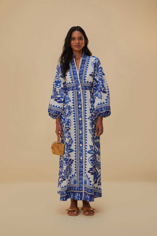 Off-White Flora Tapestry Lenzing™ Ecovero™ Euroflax™ Maxi Dress | FARM Rio On Sale