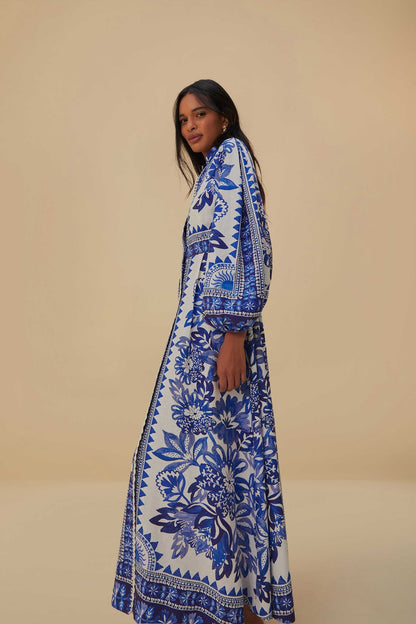 Off-White Flora Tapestry Lenzing™ Ecovero™ Euroflax™ Maxi Dress | FARM Rio On Sale