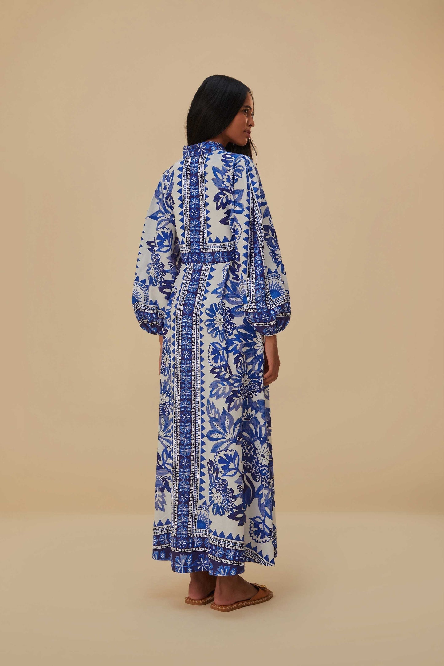 Off-White Flora Tapestry Lenzing™ Ecovero™ Euroflax™ Maxi Dress | FARM Rio On Sale