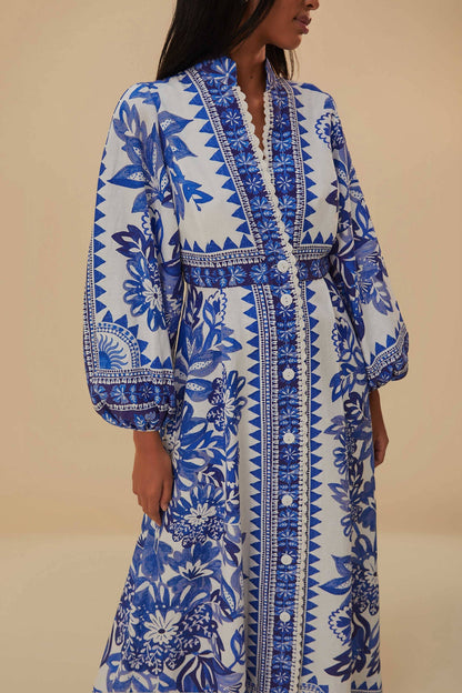 Off-White Flora Tapestry Lenzing™ Ecovero™ Euroflax™ Maxi Dress | FARM Rio On Sale