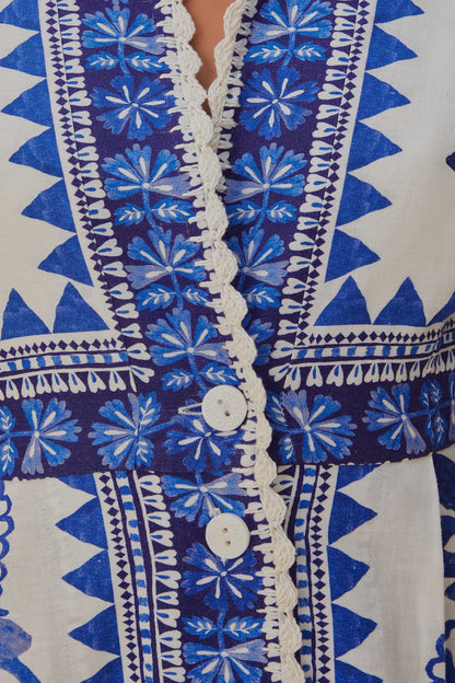 Off-White Flora Tapestry Lenzing™ Ecovero™ Euroflax™ Maxi Dress | FARM Rio On Sale
