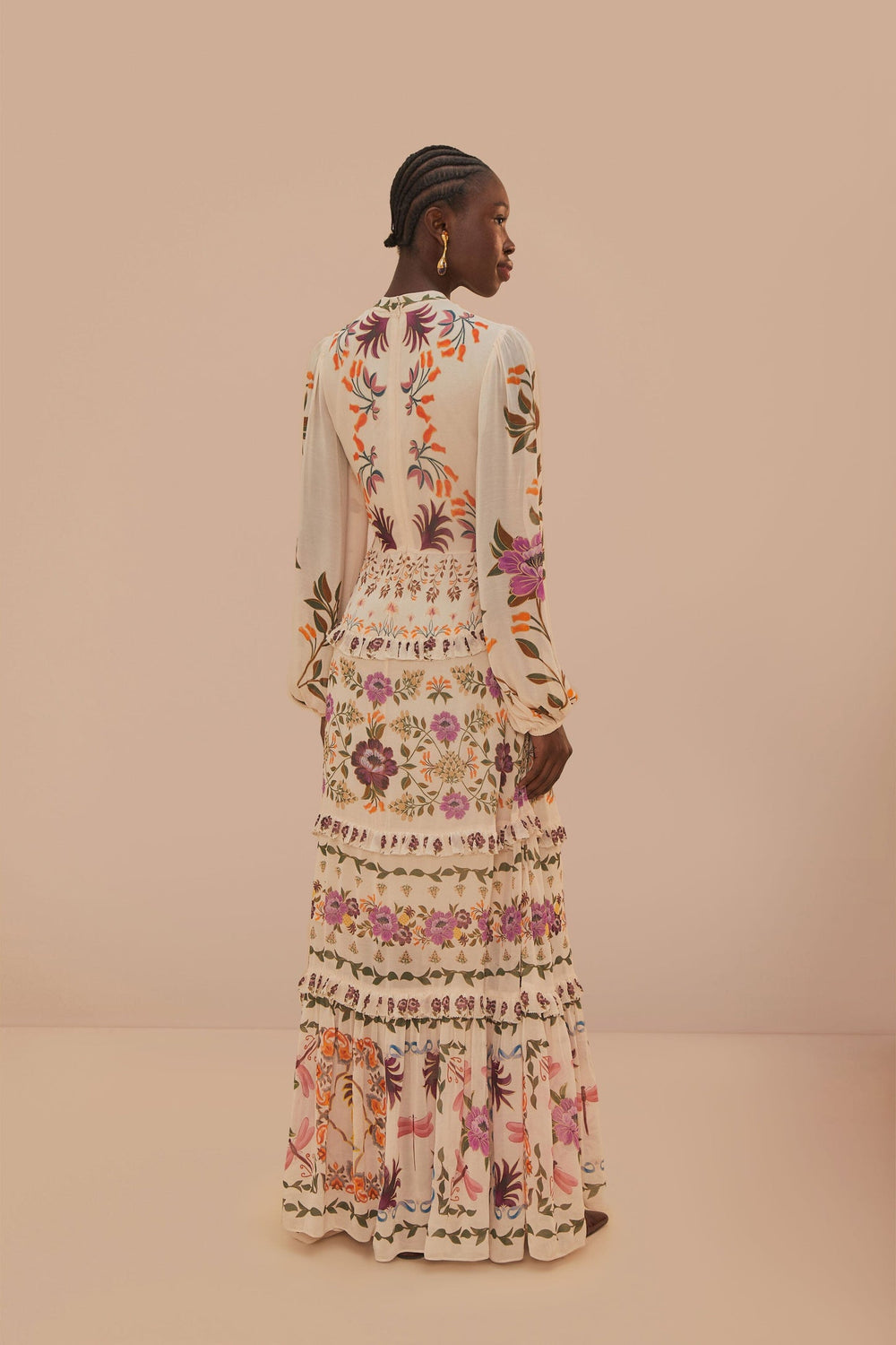 Cream Winter Garden Ruffle Maxi Dress | FARM Rio Near Me