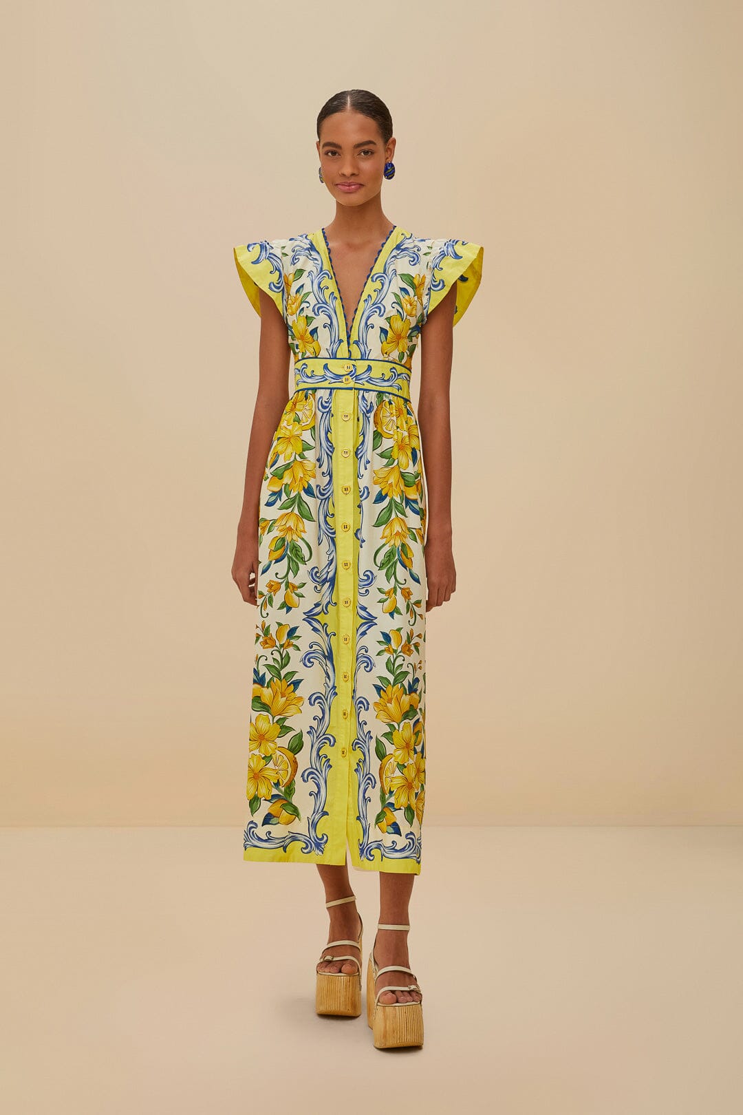 Off-White Sicily Scarf Organic Cotton Maxi Dress | FARM Rio For Sale