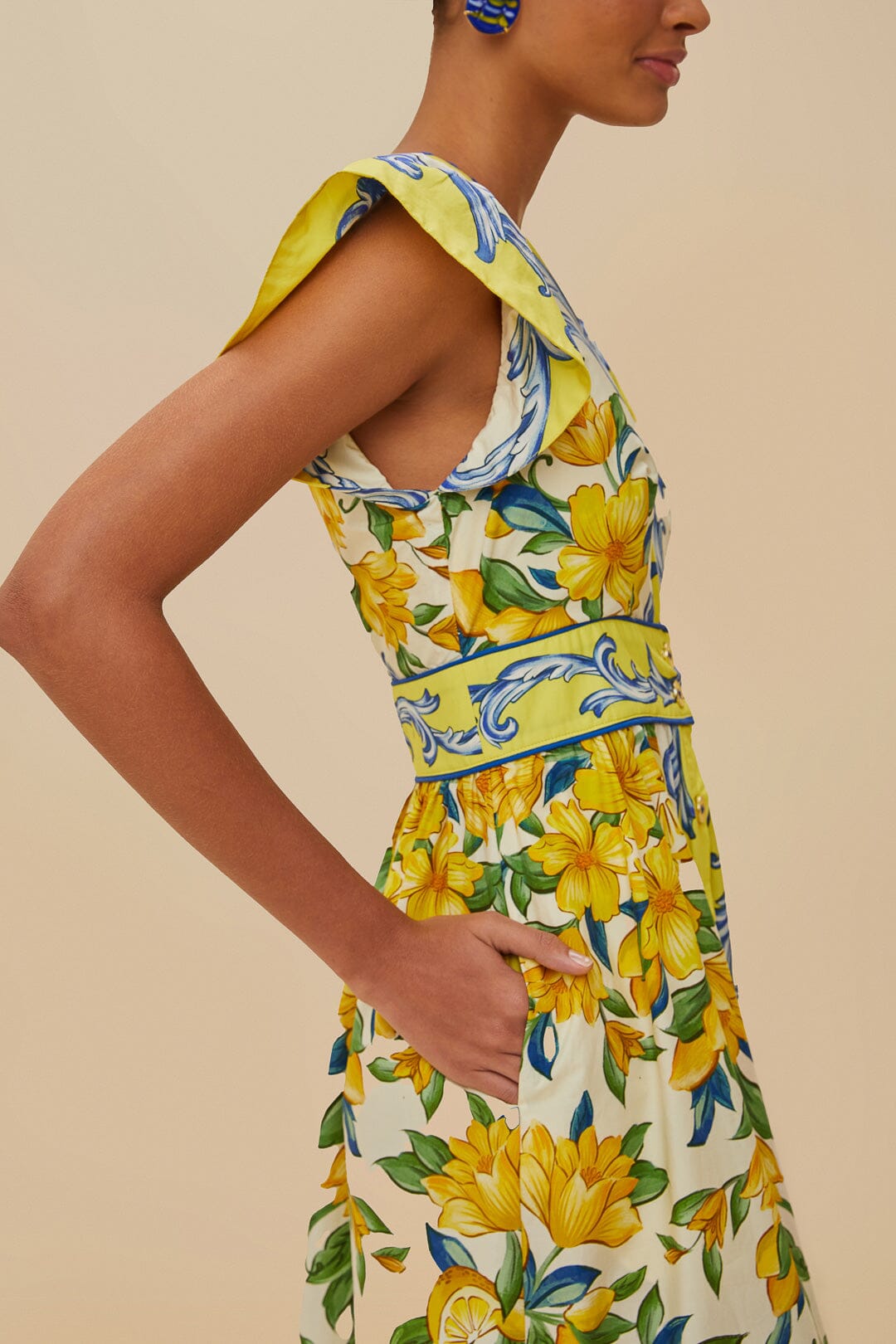 Off-White Sicily Scarf Organic Cotton Maxi Dress | FARM Rio For Sale