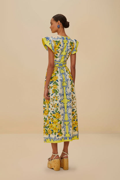 Off-White Sicily Scarf Organic Cotton Maxi Dress | FARM Rio For Sale