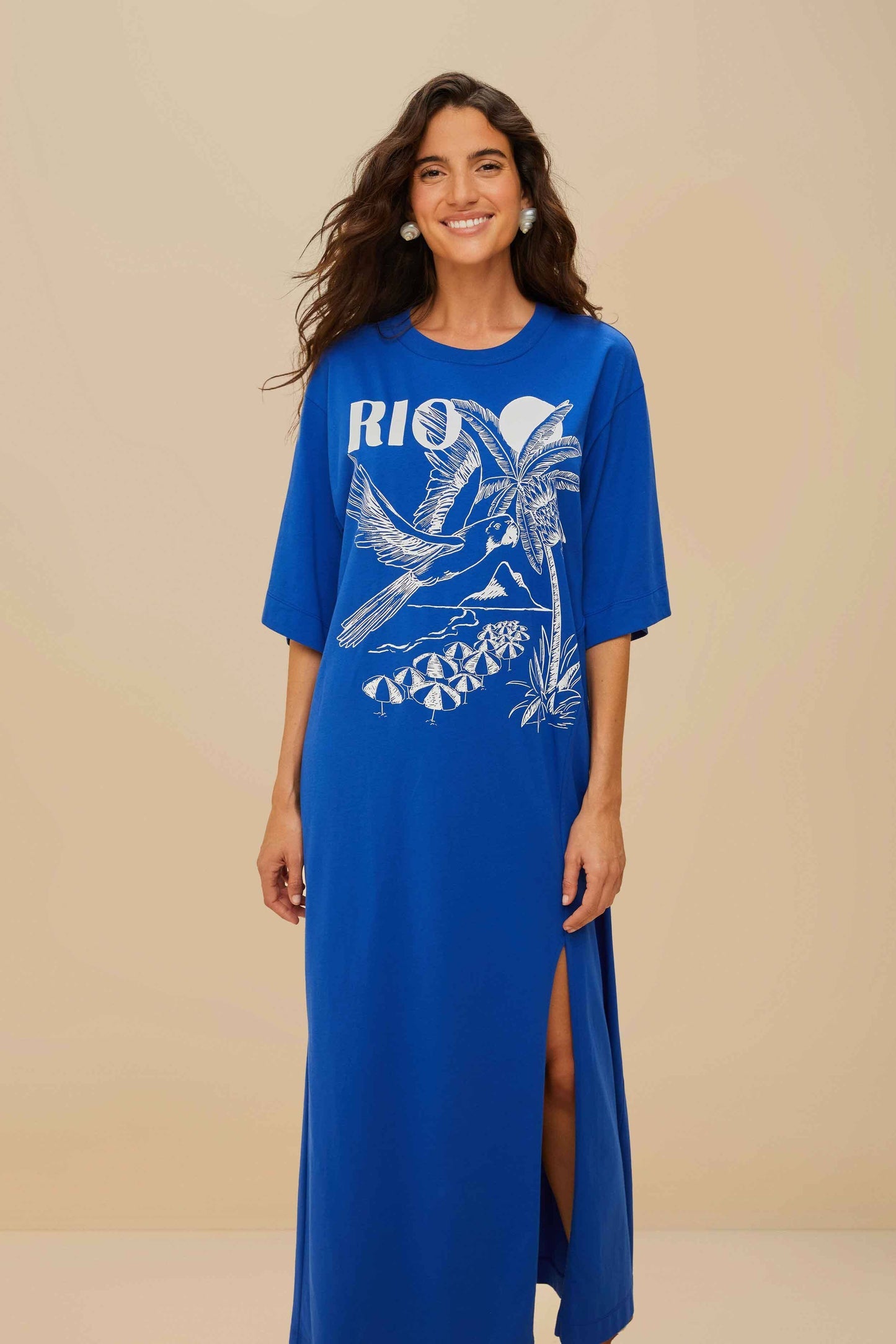 Blue Rio Organic Cotton Maxi Dress | FARM Rio For Sale