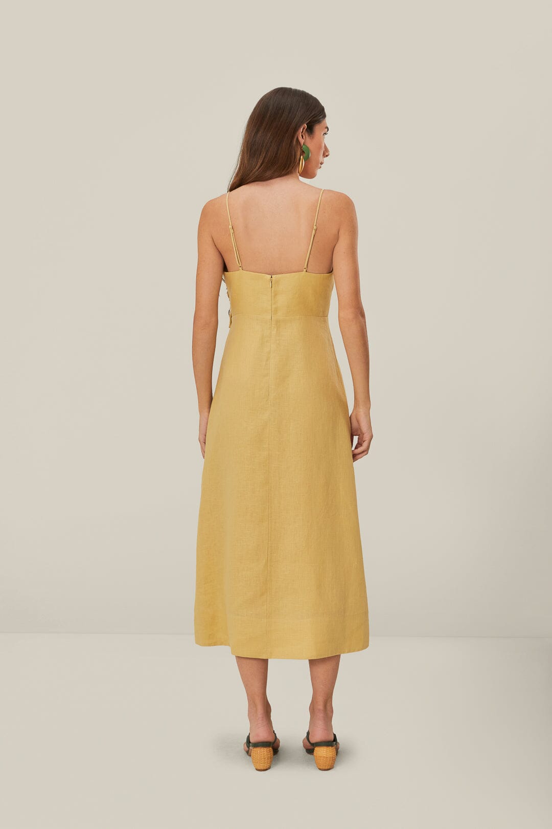 Sand 3D Flower Bodice Midi Dress | FARM Rio US