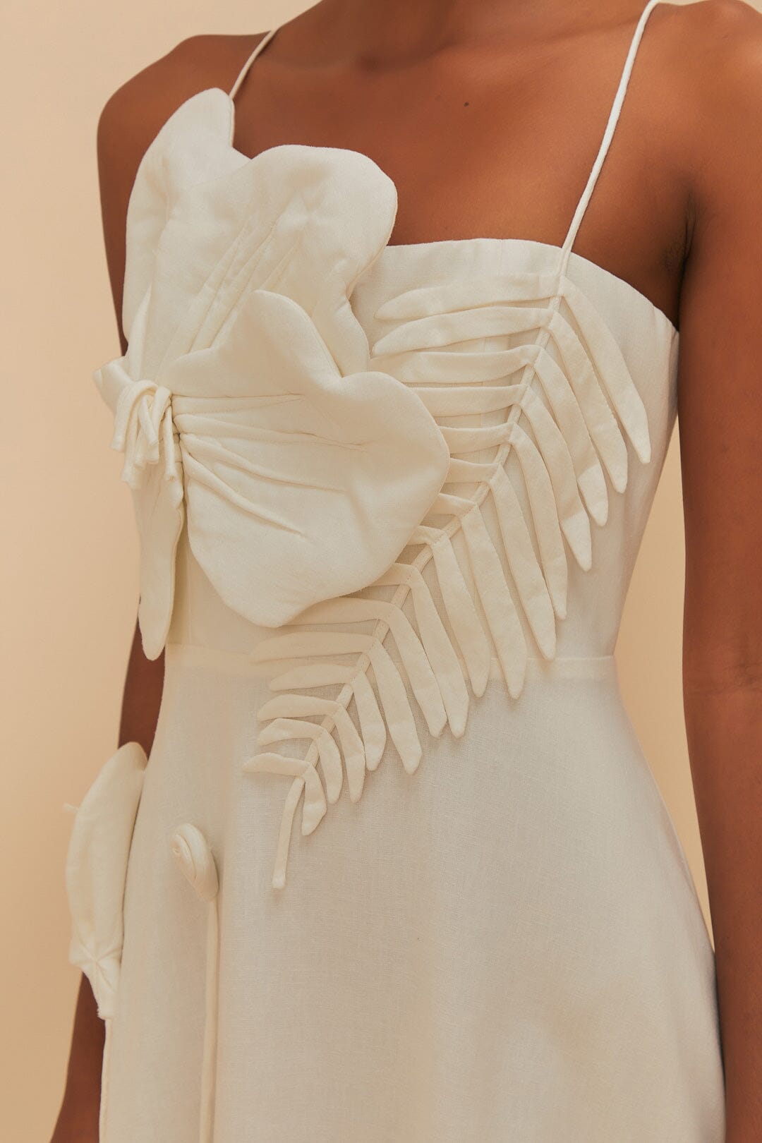 Off-White Garden LENZING™ ECOVERO™ Euroflax™ Midi Dress | FARM Rio US