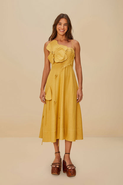 Sand Garden LENZING™ ECOVERO™ Euroflax™ Midi Dress | FARM Rio On Sale