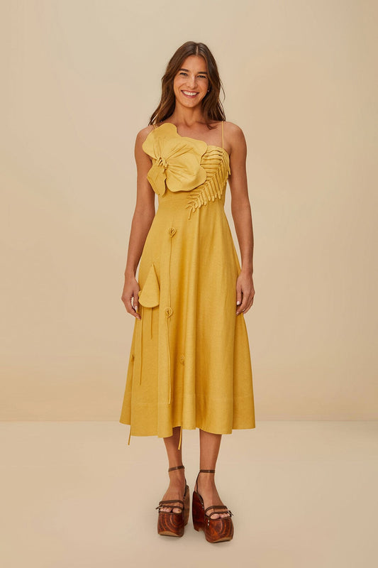 Sand Garden LENZING™ ECOVERO™ Euroflax™ Midi Dress | FARM Rio On Sale