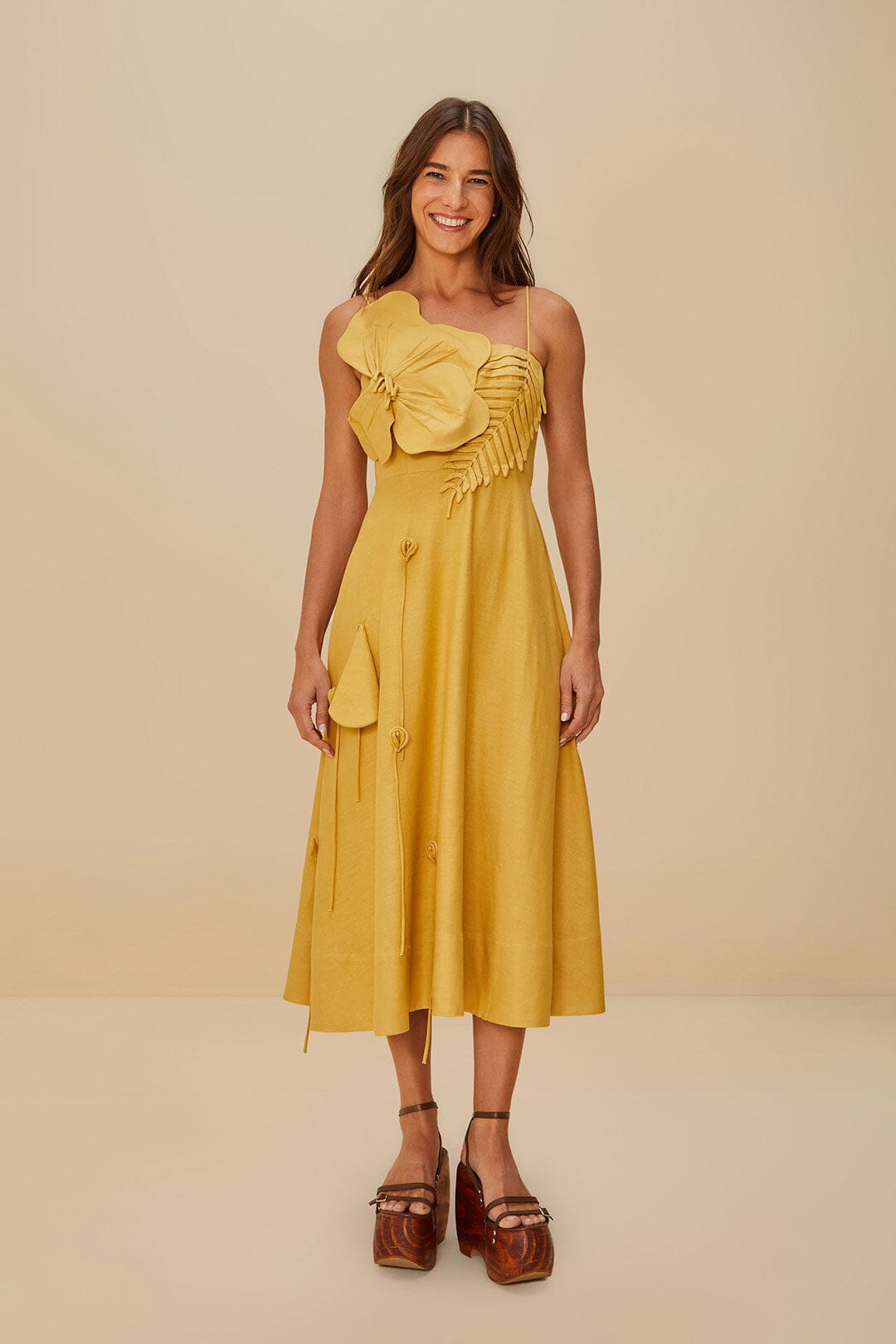 Sand Garden LENZING™ ECOVERO™ Euroflax™ Midi Dress | FARM Rio On Sale