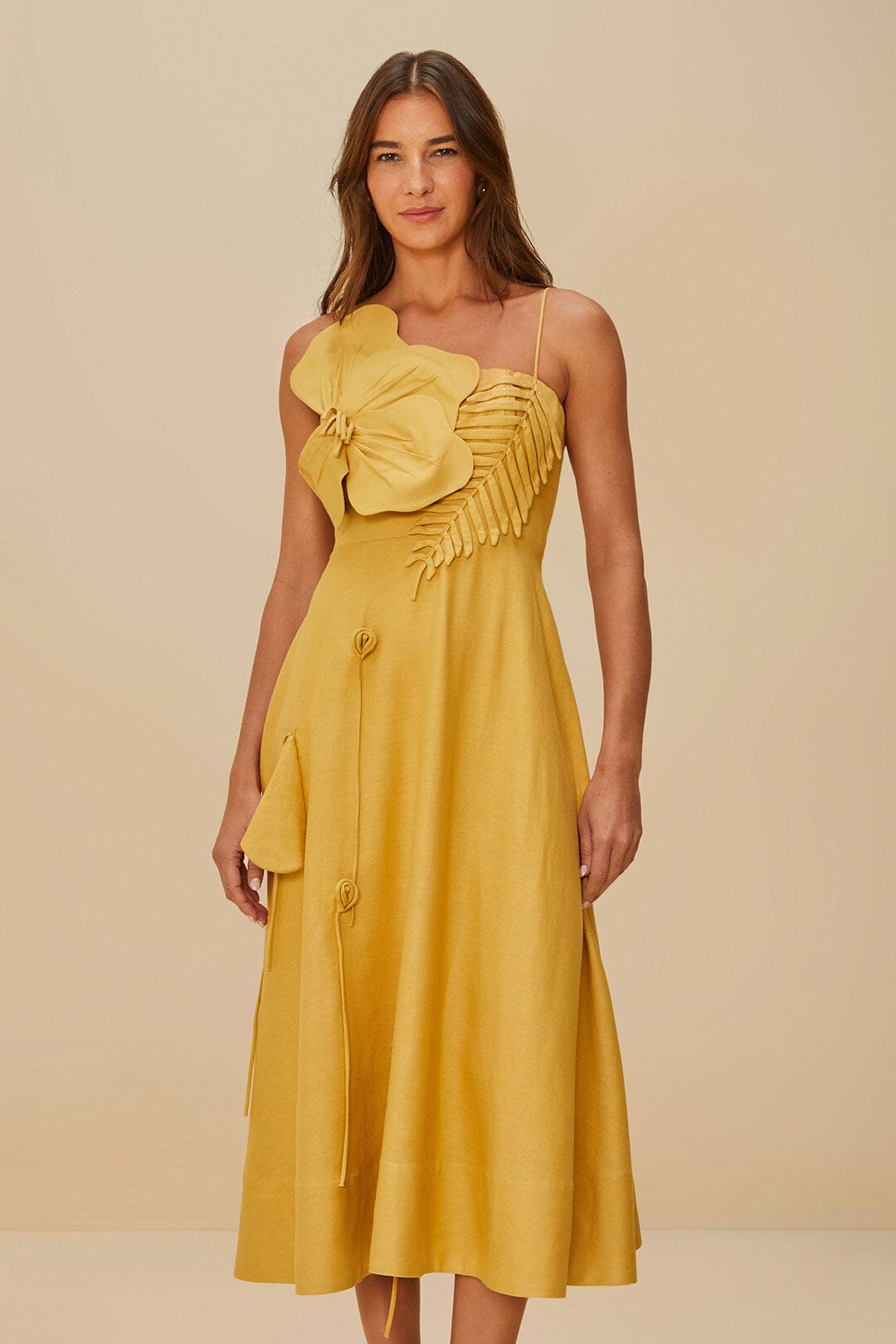 Sand Garden LENZING™ ECOVERO™ Euroflax™ Midi Dress | FARM Rio On Sale
