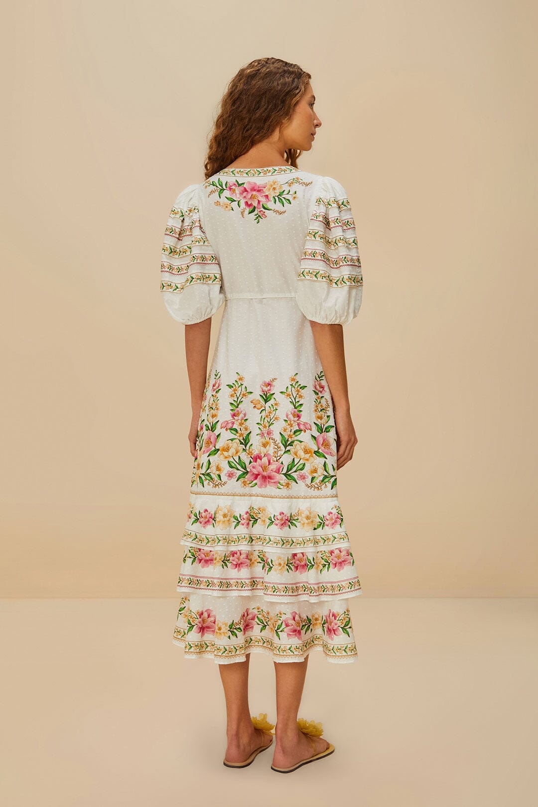 Off-White Palm Dream Wrap Midi Dress | FARM Rio Near Me
