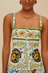 Multicolor Latin Trip Scarves Organic Cotton Midi Dress | FARM Rio Discount
