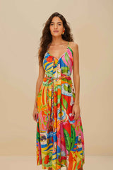Multicolor Summer Picnic Midi Dress | FARM Rio On Sale