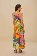 Multicolor Summer Picnic Midi Dress | FARM Rio On Sale