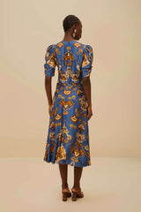 Blue Ornament Floral Midi Dress | FARM Rio Outlet