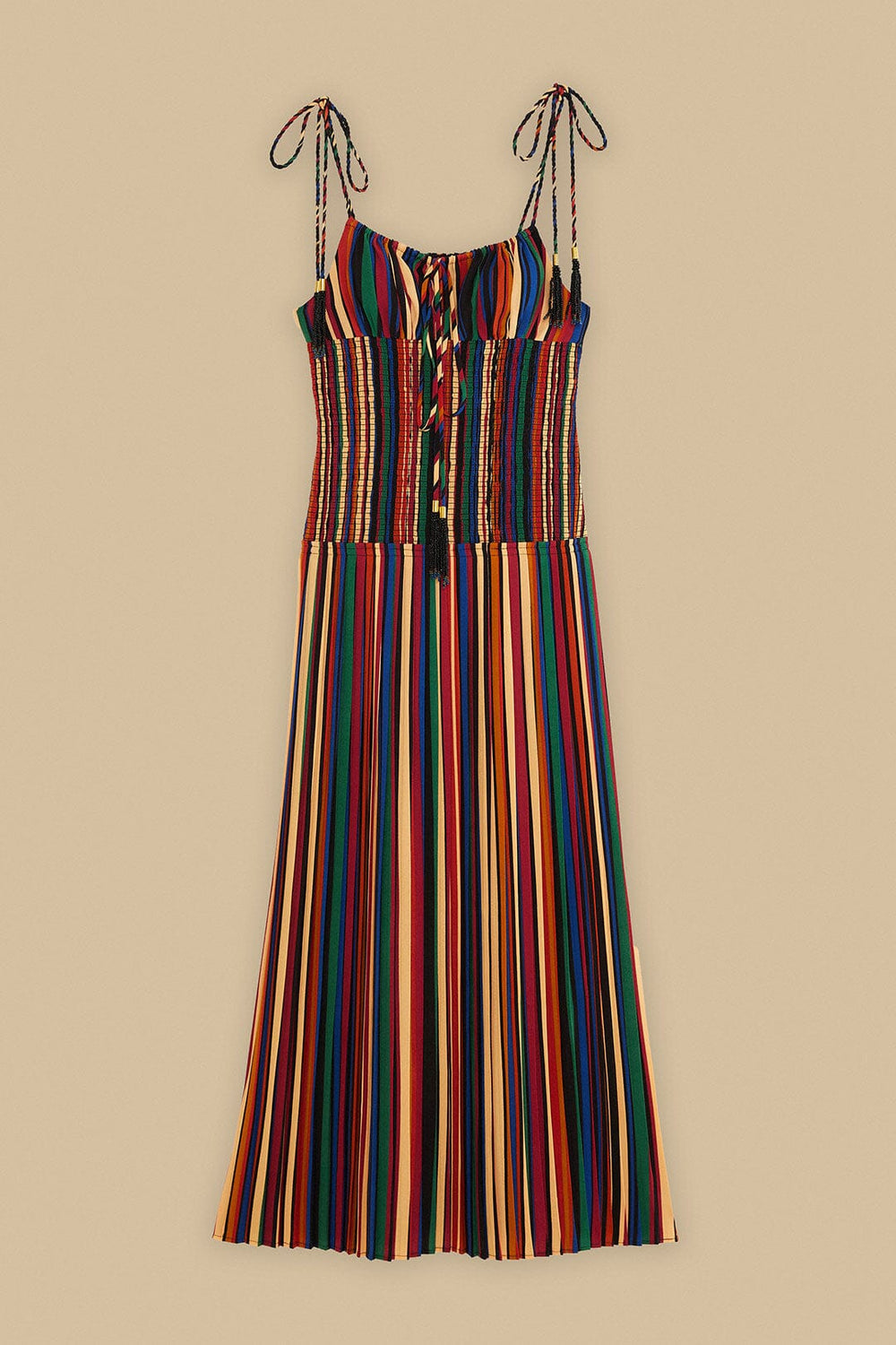 Multicolor Pipa Stripes Midi Dress | FARM Rio For Sale