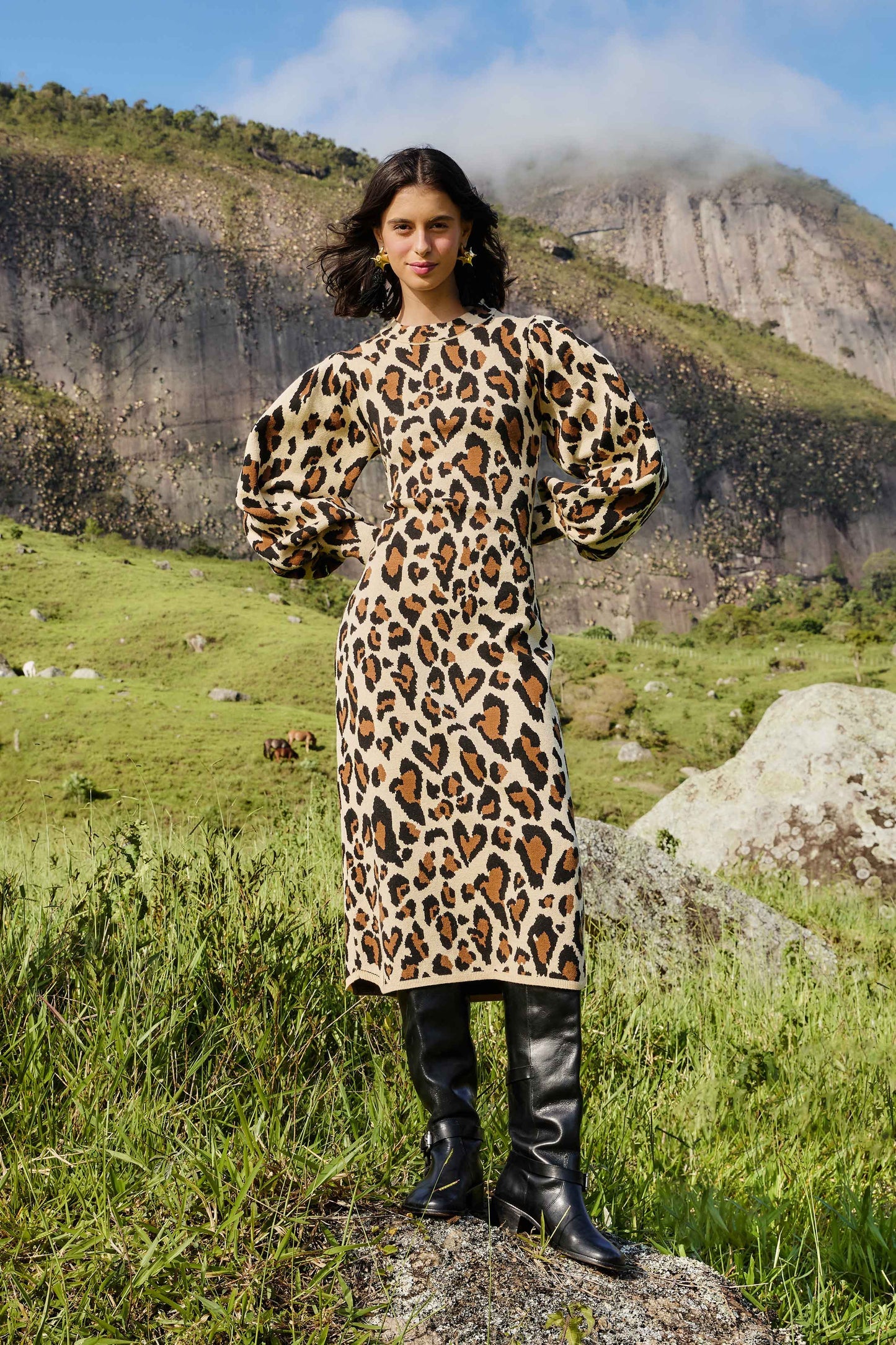 Leopard Print Knit Midi Dress | FARM Rio | FARM Rio US