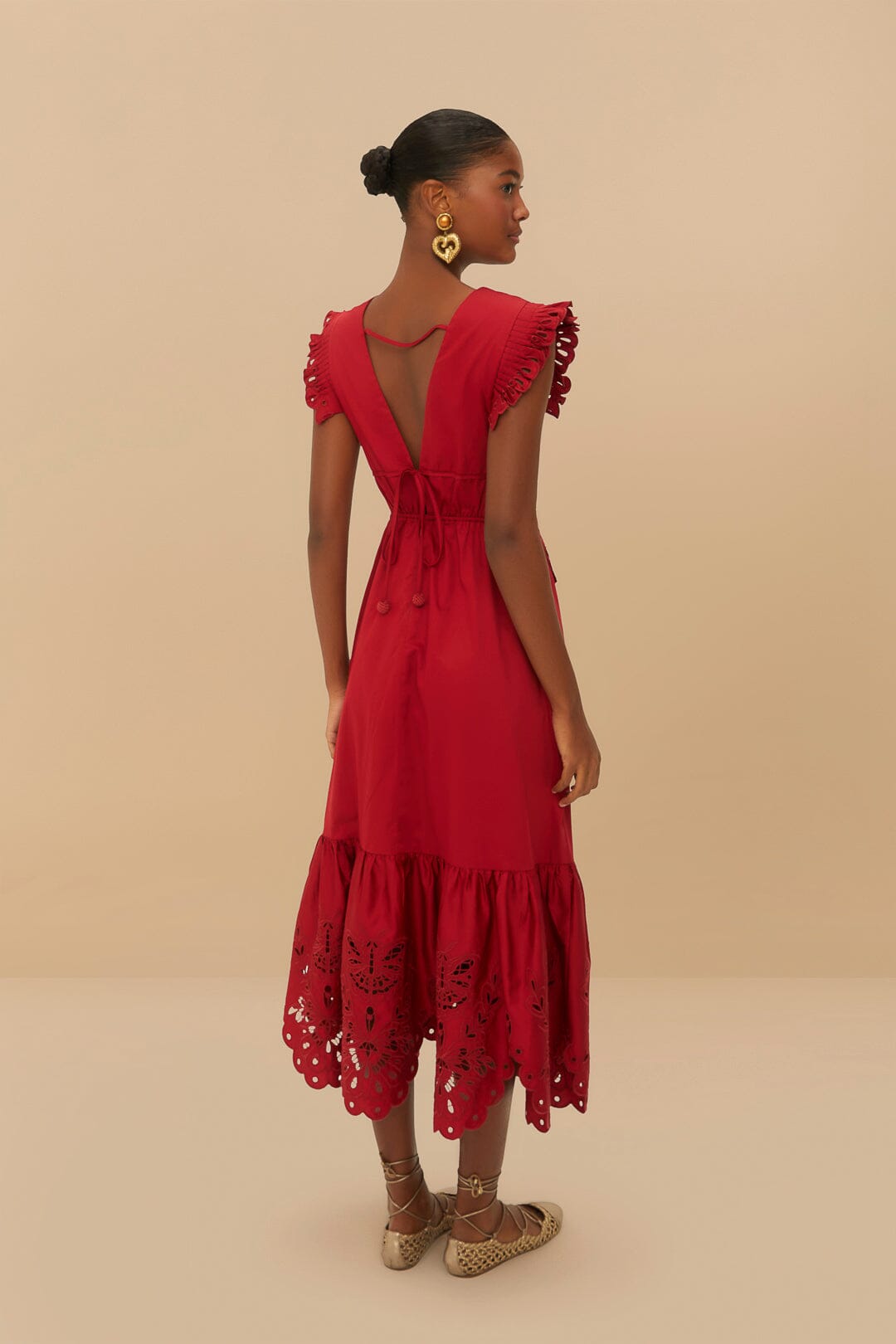 Red Butterfly Cut-Out Midi Dress | FARM Rio Discount
