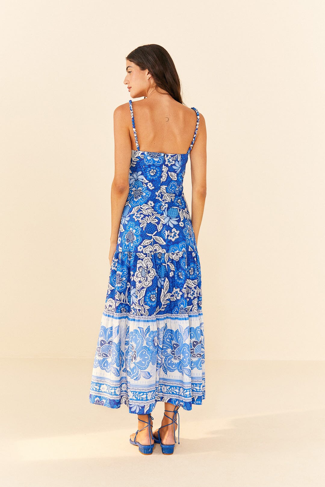 Blue Full Of Flowers Organic Cotton Midi Dress | FARM Rio Near Me