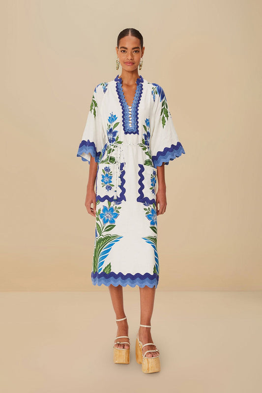 Off-White Tropicance Tunic LENZING™ ECOVERO™ Euroflax™ Midi Dress | FARM Rio Outlet