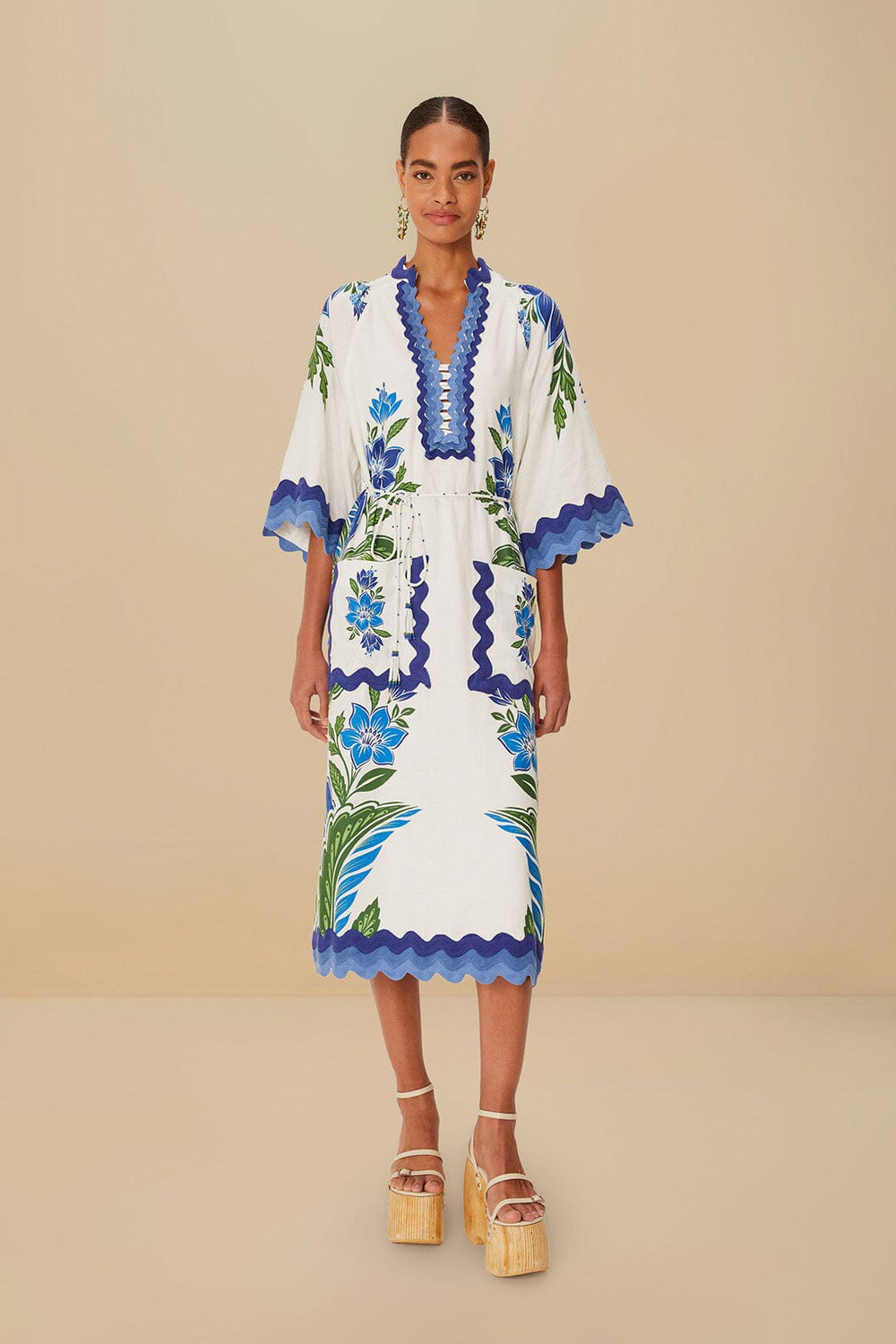 Off-White Tropicance Tunic LENZING™ ECOVERO™ Euroflax™ Midi Dress | FARM Rio Outlet