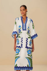 Off-White Tropicance Tunic LENZING™ ECOVERO™ Euroflax™ Midi Dress | FARM Rio Outlet