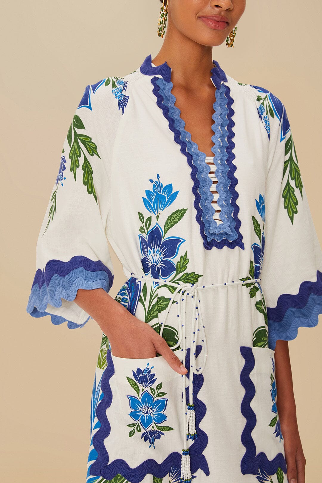 Off-White Tropicance Tunic LENZING™ ECOVERO™ Euroflax™ Midi Dress | FARM Rio Outlet