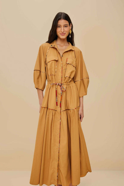 Caramel Chemise Midi Dress | FARM Rio For Sale