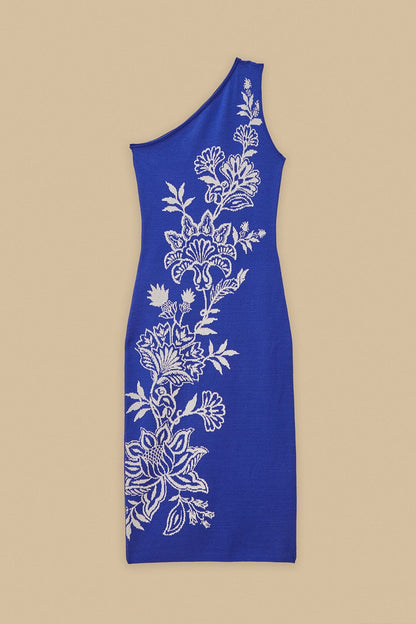 Blue Porcelain Garden Knit Midi Dress | FARM Rio