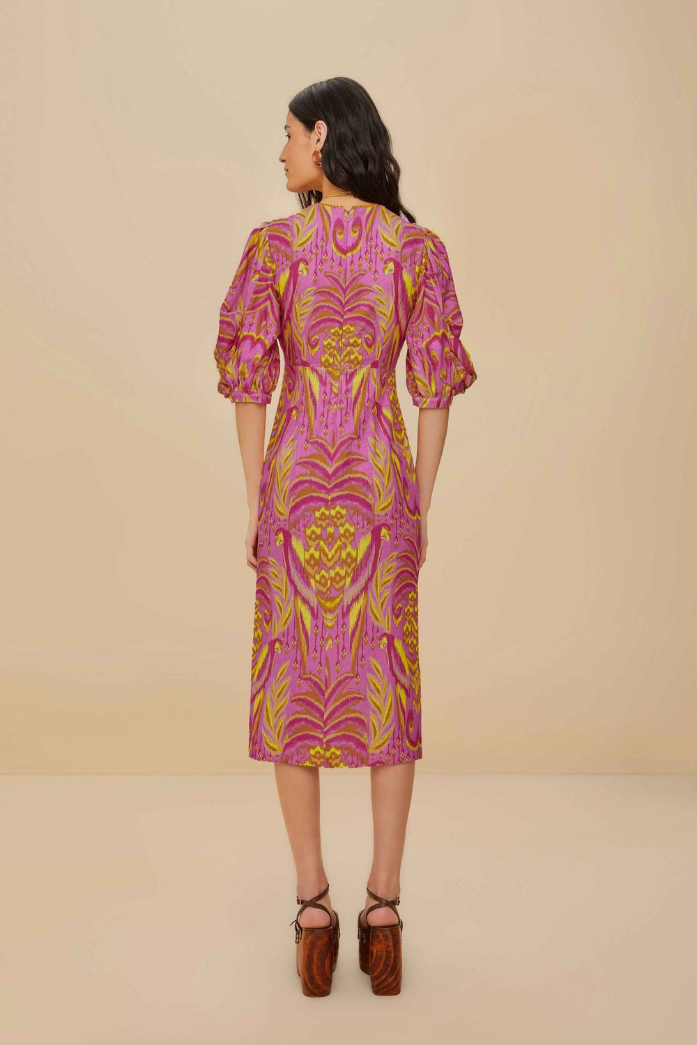 Pineapple Tapestry Pink Midi Dress | FARM Rio Outlet