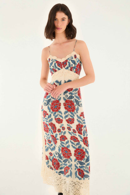 Sand Francesca Midi Dress | FARM Rio | FARM Rio Online