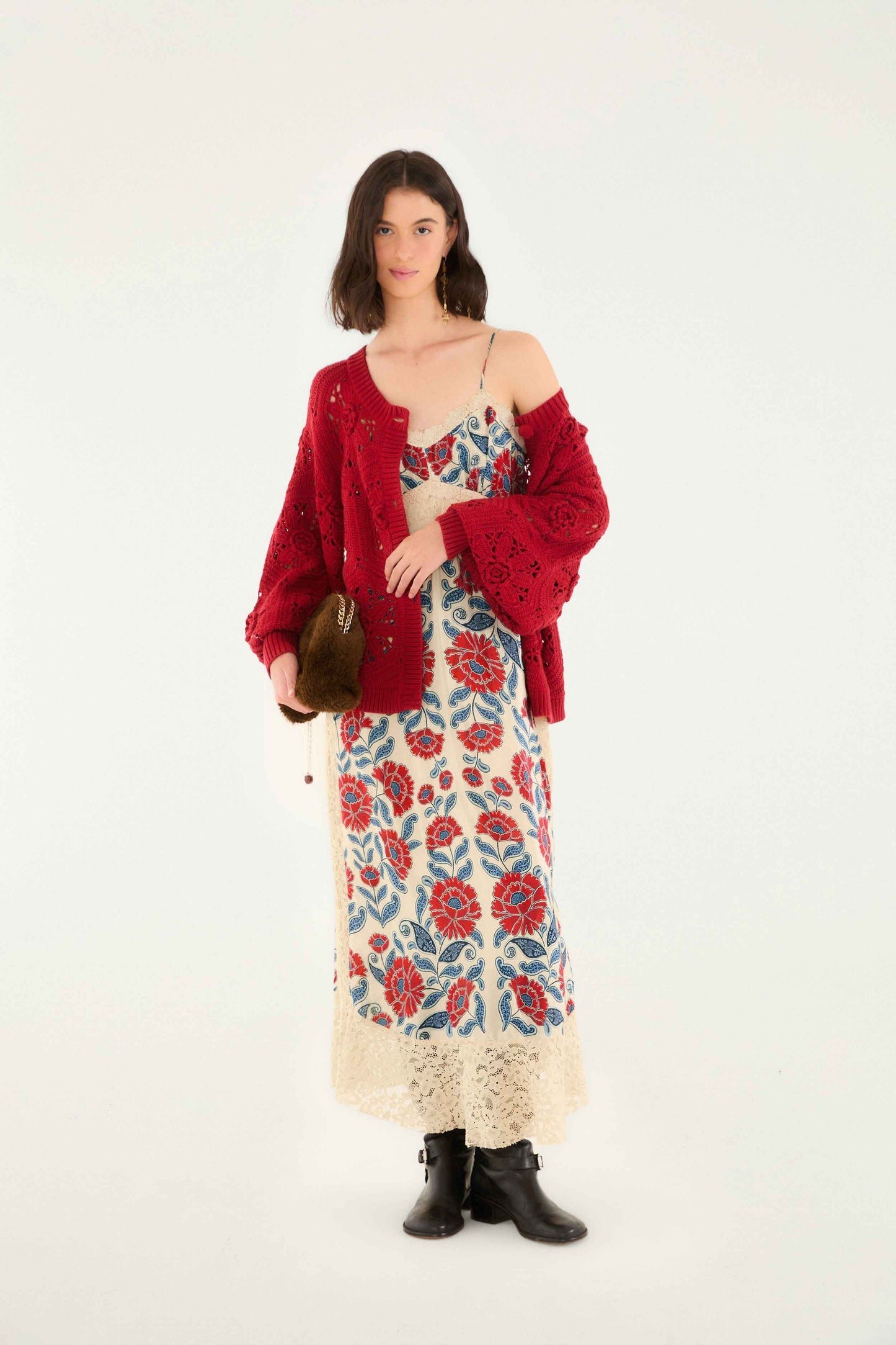 Sand Francesca Midi Dress | FARM Rio | FARM Rio Online