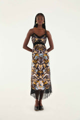 Black Flowerful Garden Midi Dress | FARM Rio | FARM Rio Discount