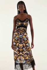 Black Flowerful Garden Midi Dress | FARM Rio | FARM Rio Discount