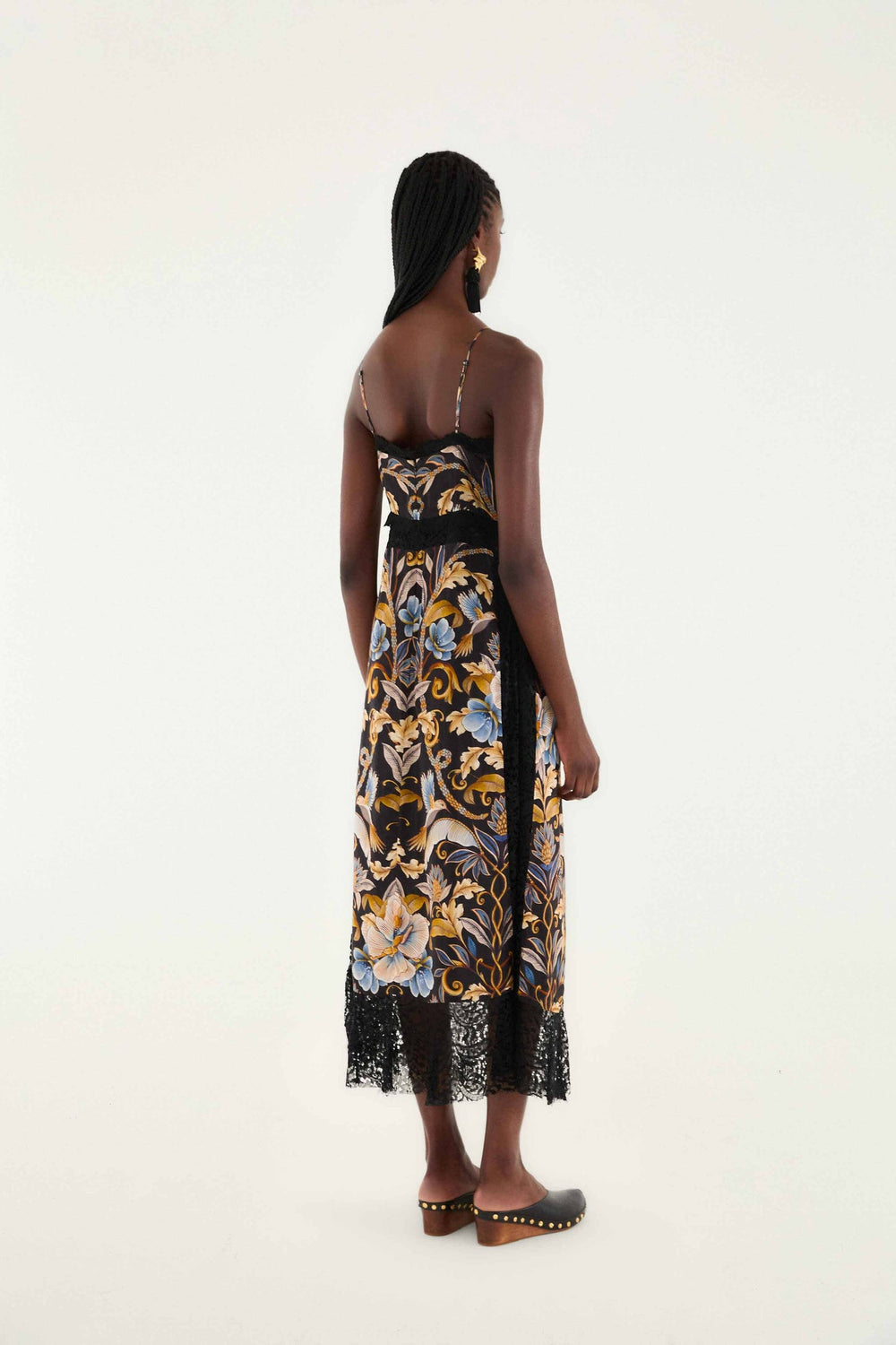 Black Flowerful Garden Midi Dress | FARM Rio | FARM Rio Discount