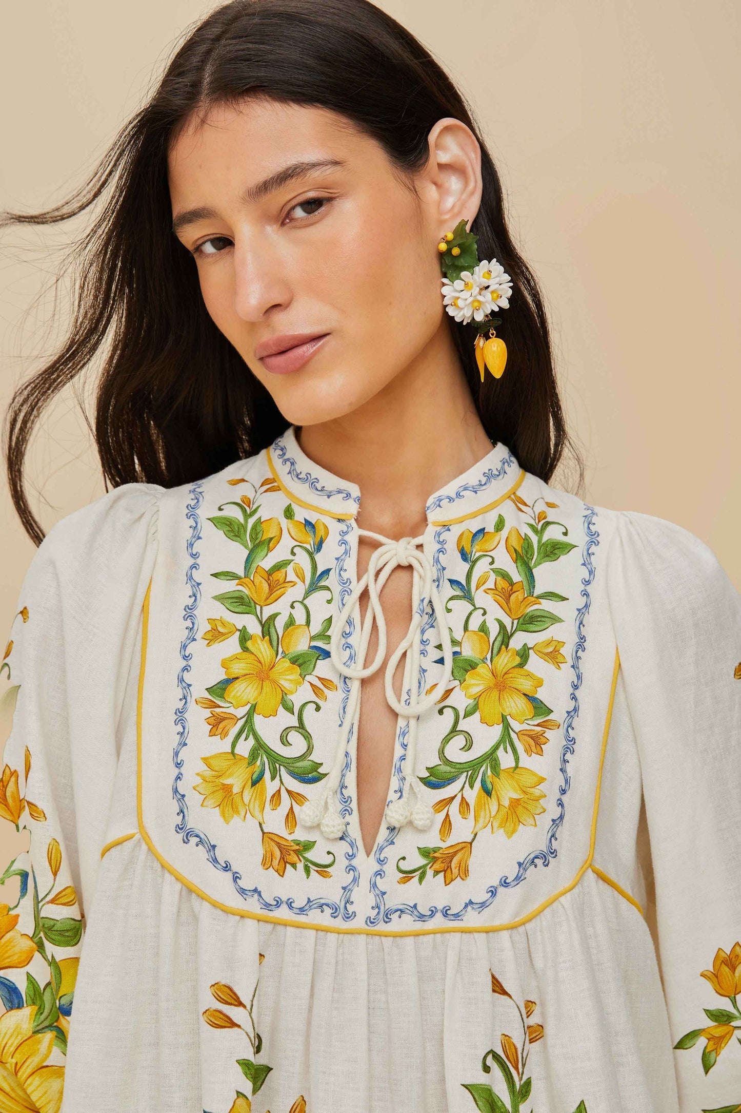 Off-White Sicily LENZING™ ECOVERO™ Euroflax™ Mini Dress | FARM Rio For Sale