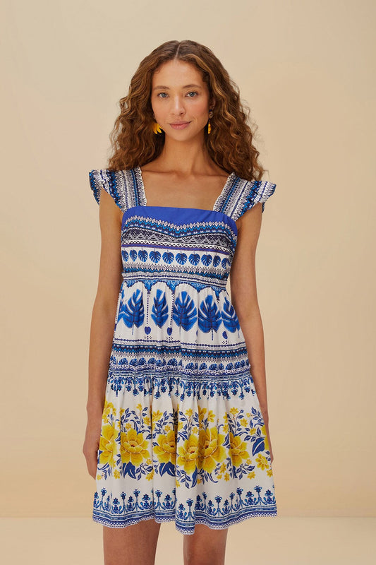 Off-White Zuli Organic Cotton Mini Dress | FARM Rio US