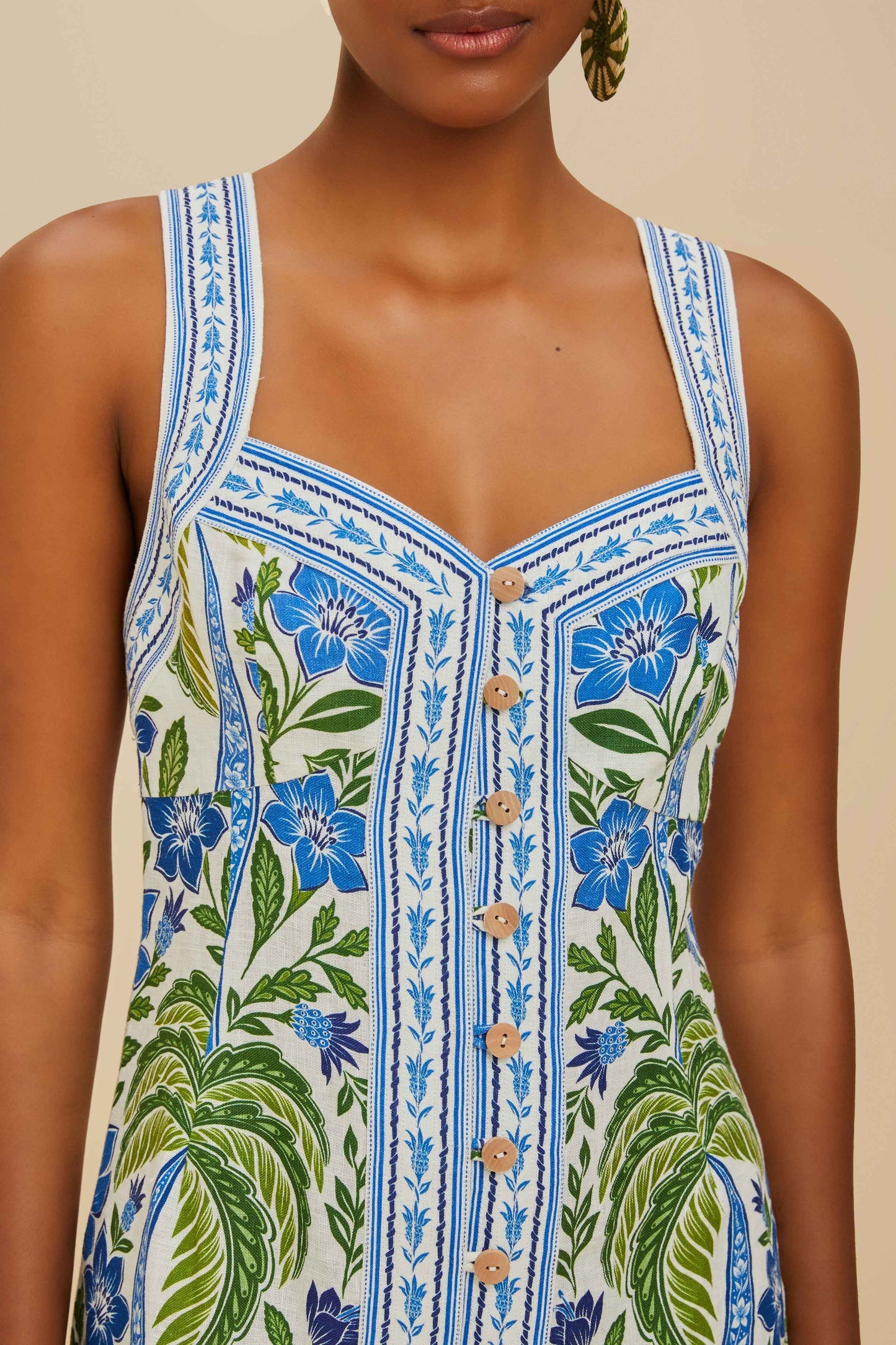 Off-White Tropicance Porcelain Garden Euroflax™ Premium Linen Mini Dre | FARM Rio Outlet