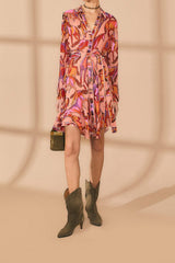 Rose Wild Horses Long Sleeve Mini Dress | FARM Rio