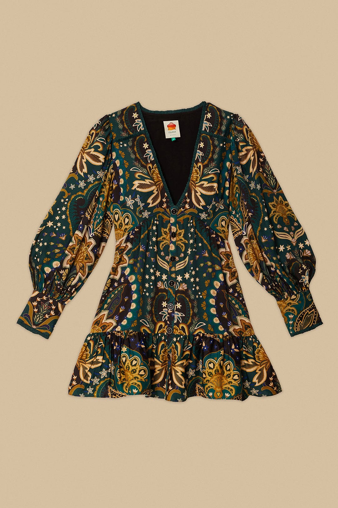 Black Jaipur LENZING™ ECOVERO™ Viscose Mini Dress | FARM Rio Discount