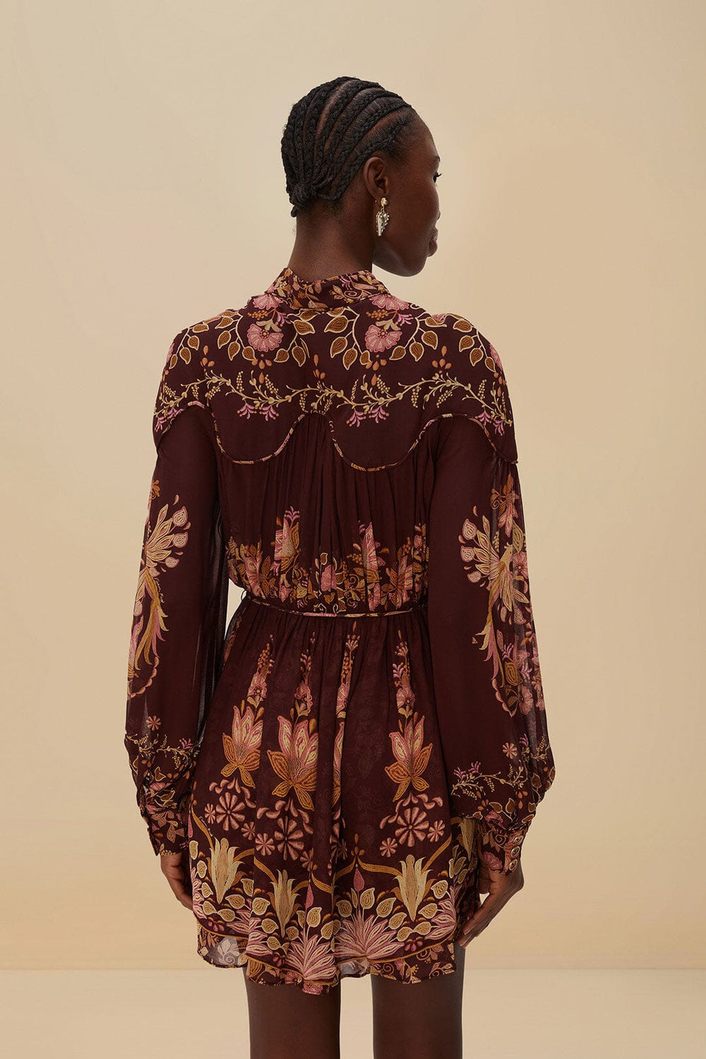 Burgundy Bella Knotted Neckline Mini Dress | FARM Rio Outlet
