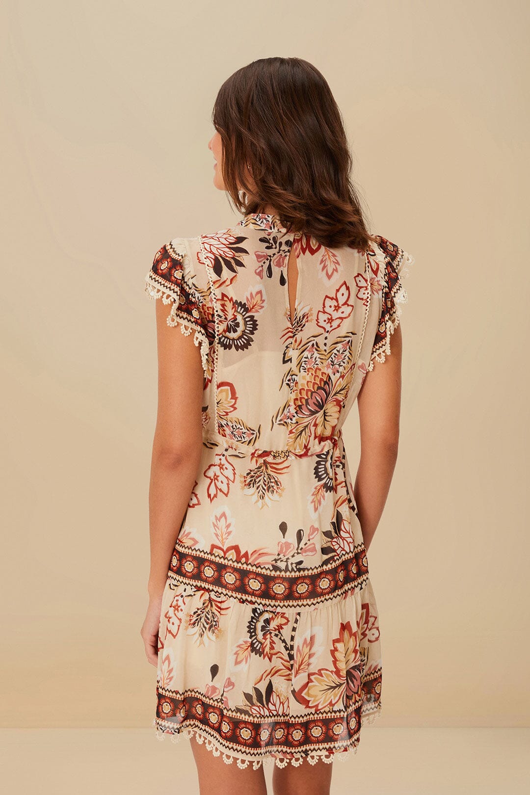 Sand Aura Floral Mini Dress | FARM Rio For Sale